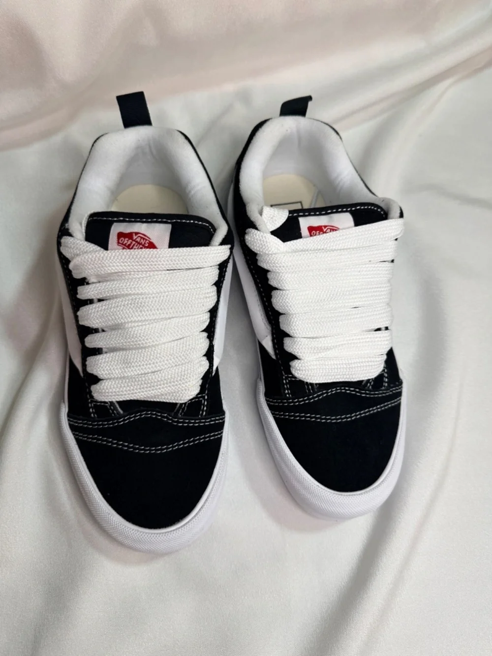Vans Knu Stack Black White Platform Sneakers Women 8 Men 6.5 New No Box